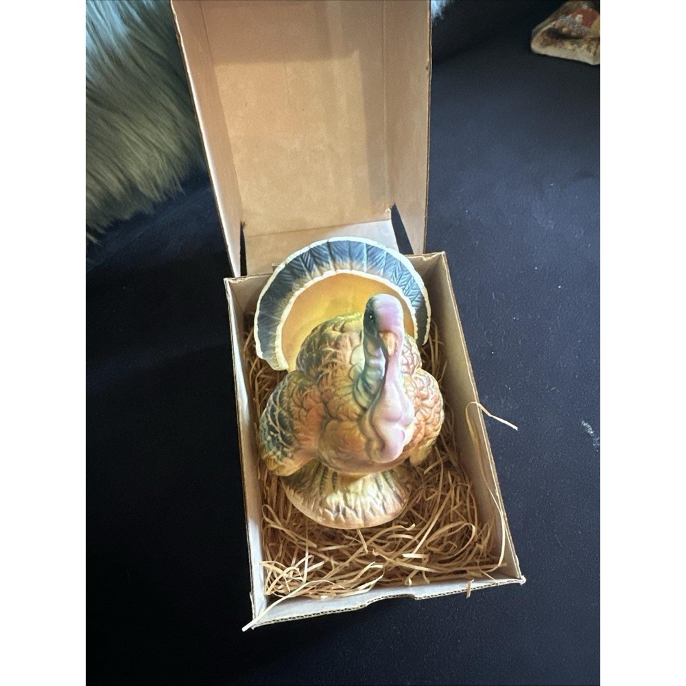 VTG NAPCOWARE Thanksgiving Turkey Mid Mod Ceramic Decor From 4.5" X 3.5" JAPAN